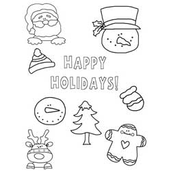 Christmas Stickers Coloring Page